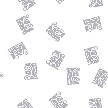 Map direction glyph vector seamless pattern Stock Illustration