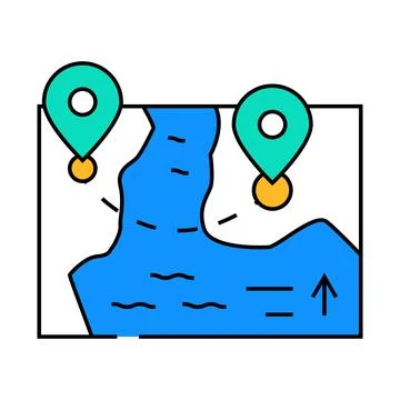 Map direction icon color illustration Stock Illustration
