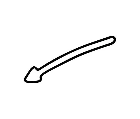 Map direction or navigation arrow mark, black line vector illustration isolated. Stock Illustration