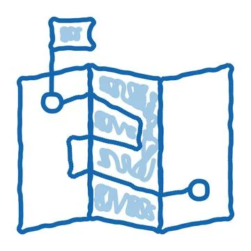 Map Direction Topography doodle icon hand drawn illustration 스톡 일러스트