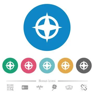 Map directions flat round icons Stock Illustration