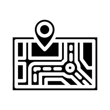 Map directions information glyph icon vector illustration Stock Illustration