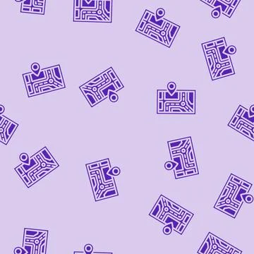 Map directions information glyph vector seamless pattern Stock Illustration