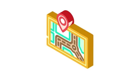 Map directions information isometric icon animation Stock Footage 327276160