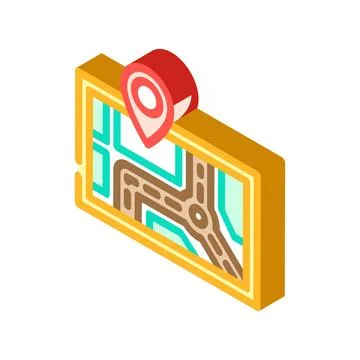 Map directions information isometric icon vector illustration 스톡 일러스트