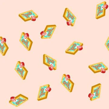 Map directions information isometric icon seamless pattern Illustrazione stock