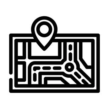 Map directions information line icon vector illustration 库存插图