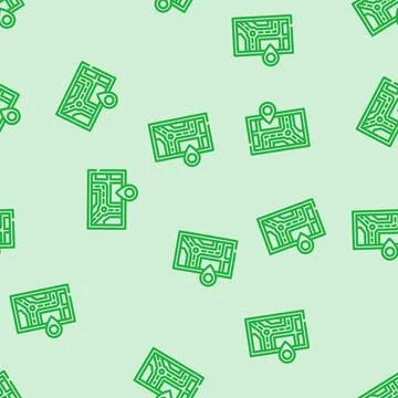 Map directions information line vector seamless pattern Stock Illustration