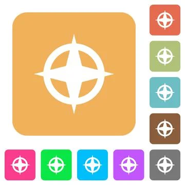 Map directions rounded square flat icons Stock Illustration