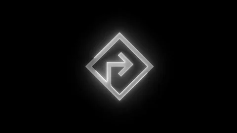 Map directions shape stroke icon glowing neon white color animation Stock Footage 279301402