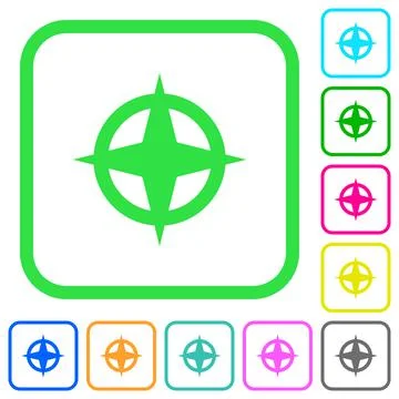 Map directions vivid colored flat icons icons Stock Illustration