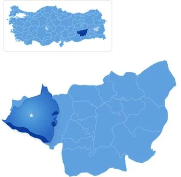 Map of Diyarbakir - Cermik is pulled out Ilustración de archivo