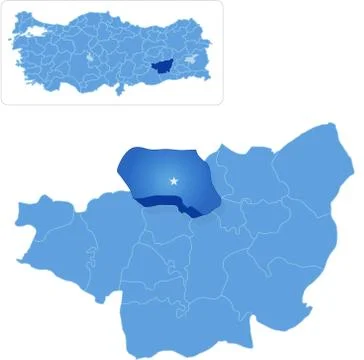 Map of Diyarbakir - Dicle is pulled out Ilustración de archivo