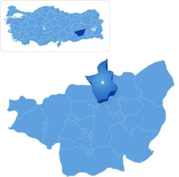 Map of Diyarbakir - Hani is pulled out Ilustración de archivo