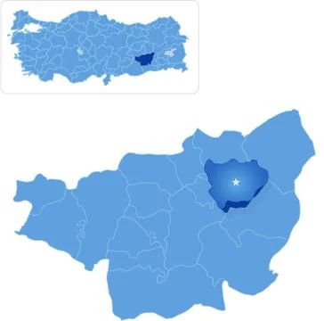 Map of Diyarbakir - Hazro is pulled out Ilustración de archivo