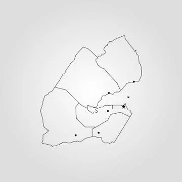 Map of Djibouti Illustrazione stock