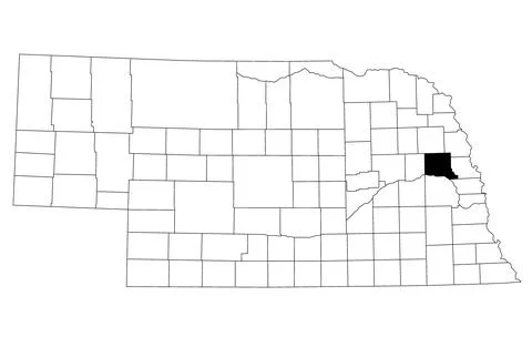 Map of dodge County in Nebraska state on white background. single County ma.. Stock Illustration
