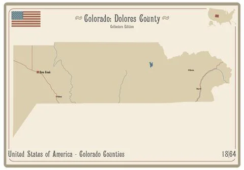 Map of Dolores County in Colorado Stock Illustration