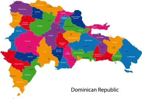 Map of dominican republic Stock Illustration
