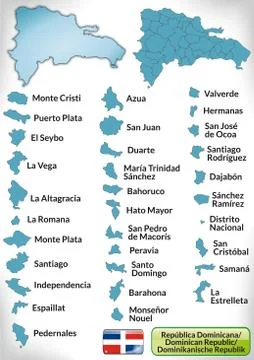 Map of dominican republic Stock Illustration