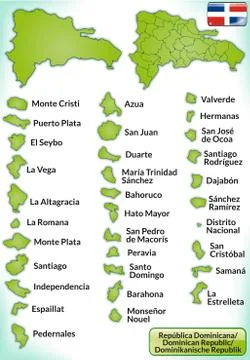 Map of dominican republic Stock Illustration
