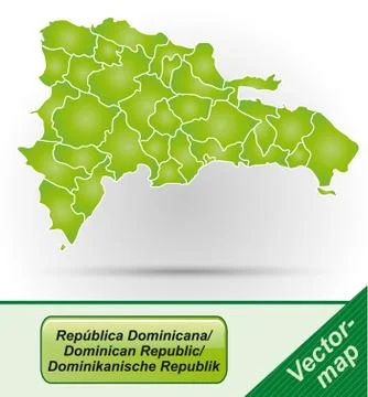 Map of dominican republic Stock Illustration