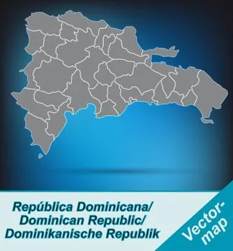 Map of dominican republic Stock Illustration