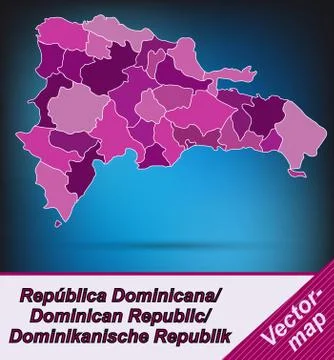 Map of dominican republic Stock Illustration