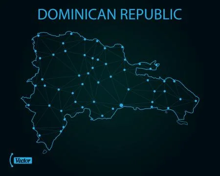 Map of Dominican Republic network. Vector illustration. World map Illustrazione stock