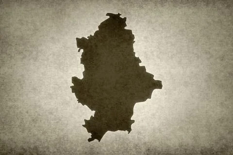 Map of Donetsk printed on an old paper Stock Illustration