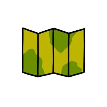 Map doodle icon, vector color line illustration Stock Illustration