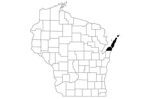 Map of door County in Wisconsin state on white background. single County ma.. Stock Illustration