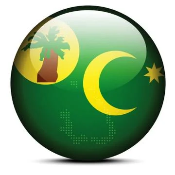 Map with Dot Pattern on flag button of Cocos (Keeling) Islands イラスト素材