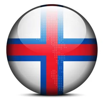 Map with Dot Pattern on flag button of Faroe Islands Stockillustratie