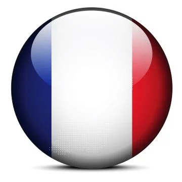 Map with Dot Pattern on flag button of French Guiana Stock Illustration