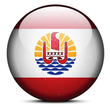 Map with Dot Pattern on flag button of French Polynesia Stock Illustration