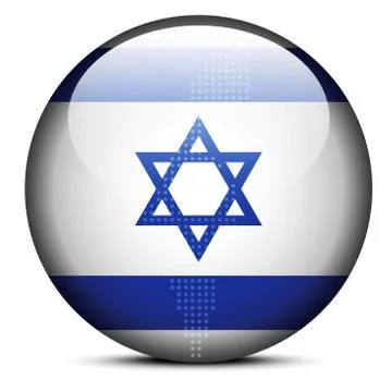Map with Dot Pattern on flag button of State of Israel Stockillustratie
