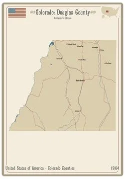 Map of Douglas County in Colorado Stock Illustration