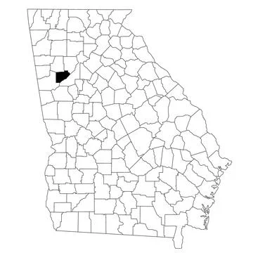 Map of Douglas County in Georgia state on white background. single County m.. Stock Illustration