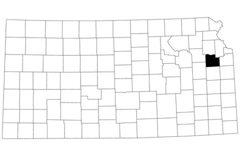 Map of Douglas County in Kansas state on white background. single County ma.. Stock Illustration