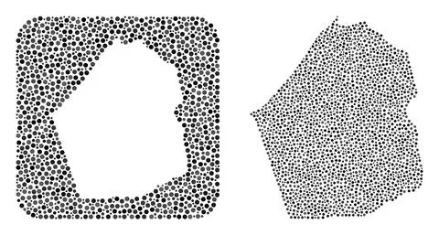 Map of Dubai Emirate - Dot Mosaic with Subtracted Space Stock Illustration