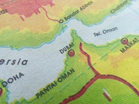 Map of dubai with surrounding areas. Фото