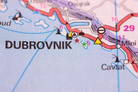 Map of Dubrovnik Stock Photos