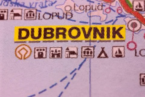 Map of Dubrovnik Foto stock