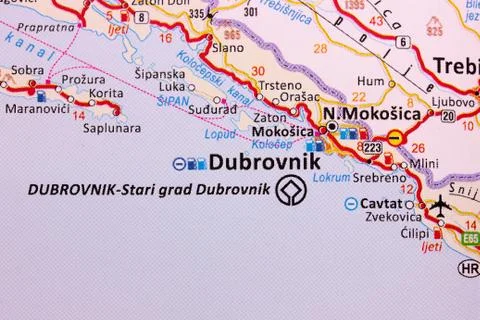 Map of Dubrovnik Foto stock