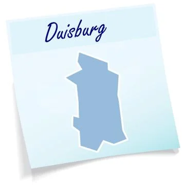 Map of duisburg as sticky note Stock Illustration