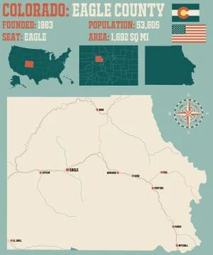 Map of Eagle County in Colorado Illustrazione stock