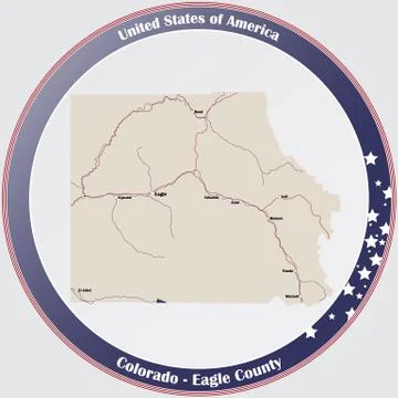 Map of Eagle County in Colorado Stock Illustration