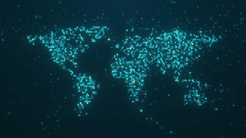 Map of earth from dynamic elements Stock Footage 294538397