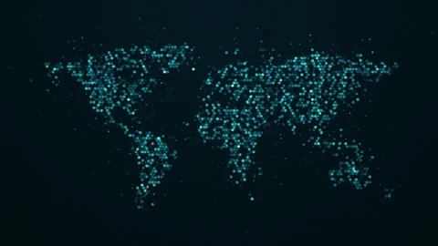 Map of earth from dynamic elements, global abstract digital animation Stock Footage 292840649